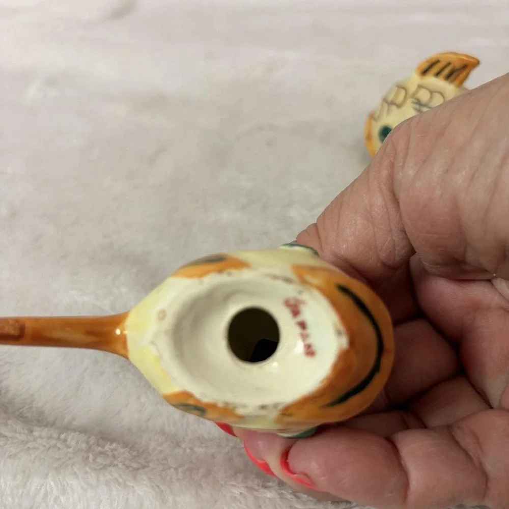 Vintage Koi Fish Goldfish Salt Pepper Shakers Made in Japan Ceramic Retro Kitsch